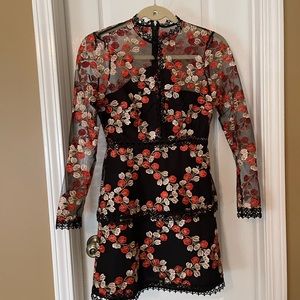 ASOS Black Floral Embroidered Dress